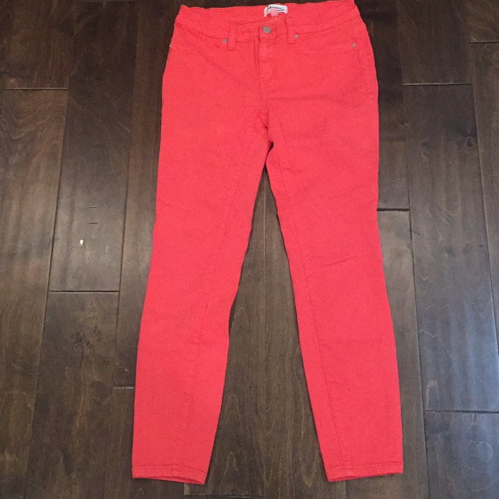 Coral skinny jeans